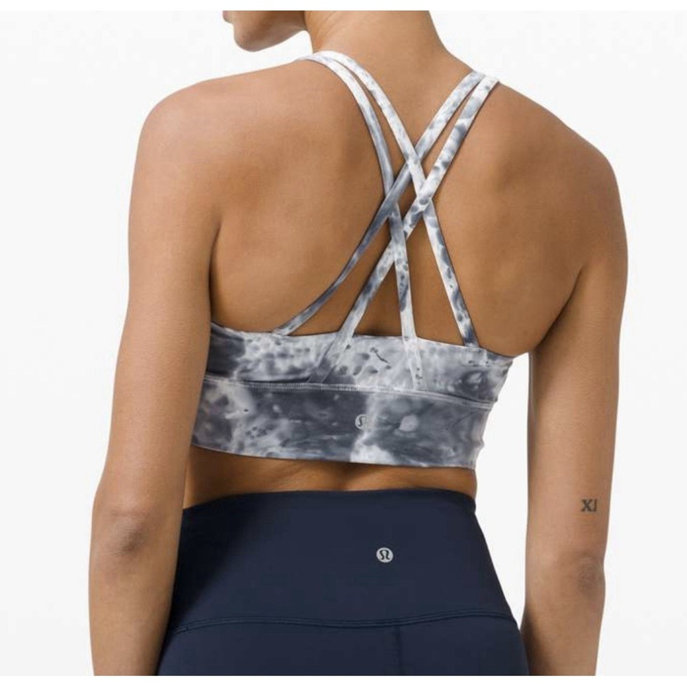 LULULEMON ENERGY BRA Women's XS Gray Marble Dye Athleisure Gym Workout